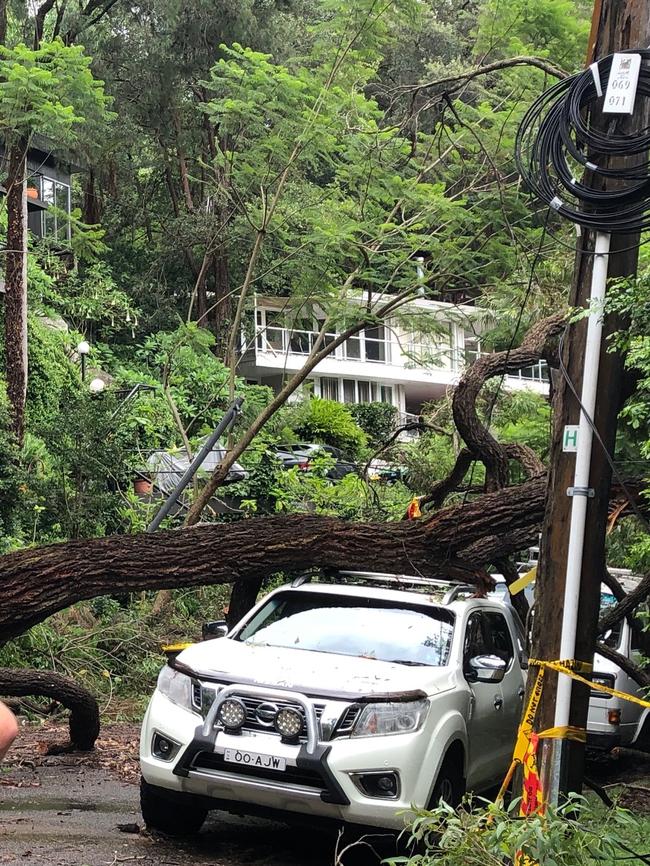 Residents in Kookaburra Close, Bayview, were evacuated on Monday for fears a house could collapse. Picture: Jim O’Rourke