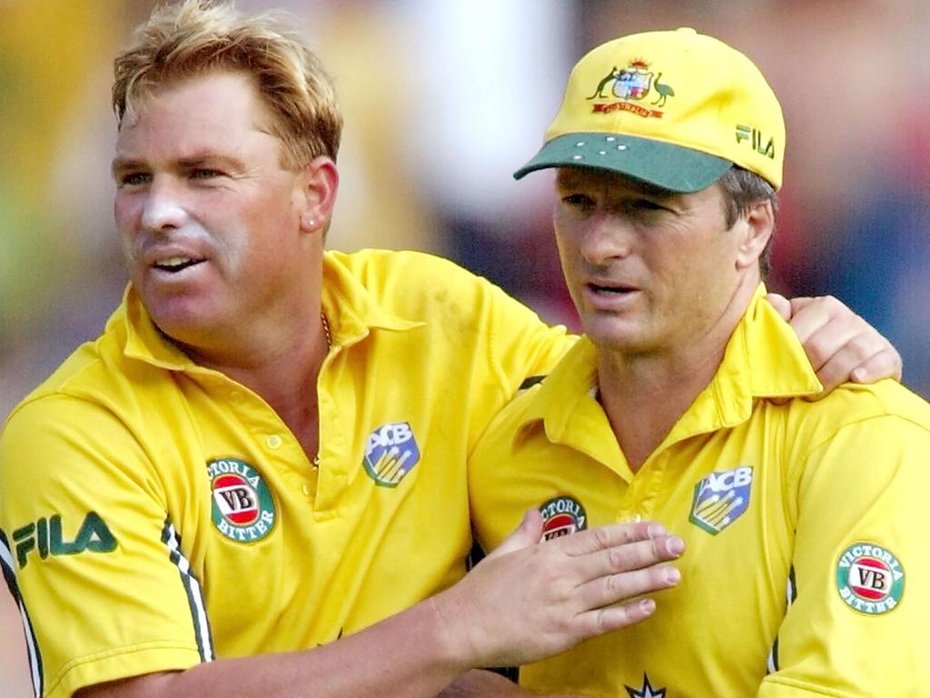 Shane Warne and Steve Waugh in 2002.