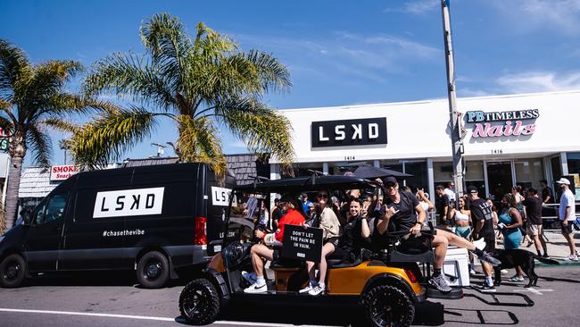 Crowds gather for the recent opening of LSKD at Pacific Beach in San Diego.