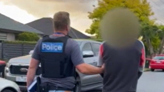 In total 10 people have been charged, including a 29-year-old Clayton South man (pictured), after police after a police investigation into an armed robbery uncovered weapons. Picture: Victoria Police.