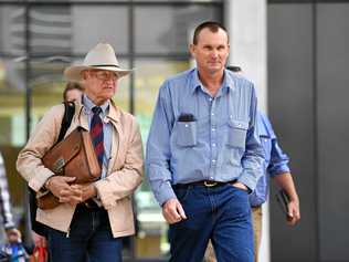 FIGHTING HARD: Charleville grazier Dan McDonald (right) with Kennedy MP Bob Katter outside the District Court in Brisbane, last week. Mr McDonald made a last-ditch attempt to overturn his criminal conviction for cutting down trees on his drought-hit property so he could feed starving cattle. Picture: DAN PELED