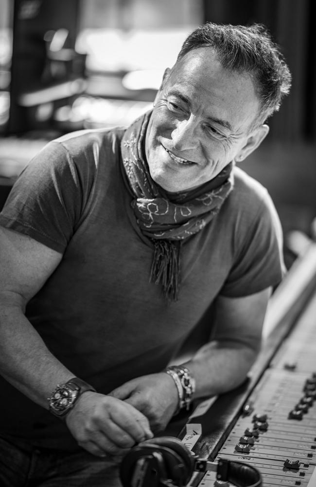 Springsteen in his home studio on his New Jersey farm. Picture: Supplied