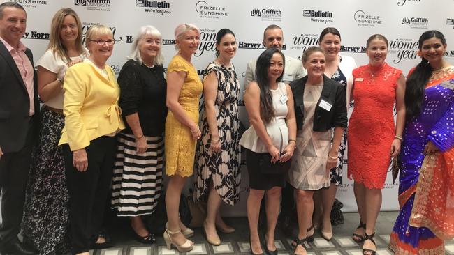 Dr Sonu Haikerwal (right) arrives at the Gold Coast Women of the Year awards with her team from Gold Coast Hospital foundation board. 