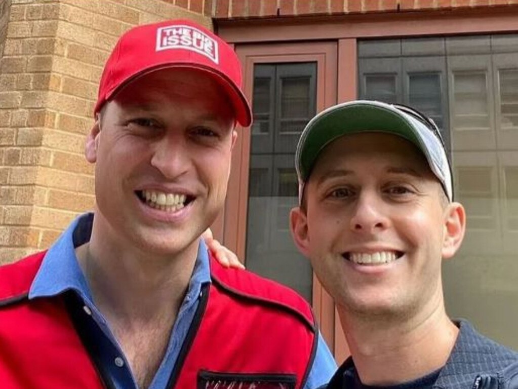 Prince William sported a red Big Issue cap and vest. Picture: Supplied