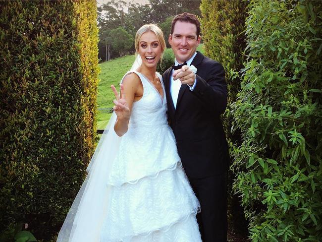 Peter Stefanovic and Sylvia Jeffreys on their wedding day. Picture: Alison Ariotti/Instagram