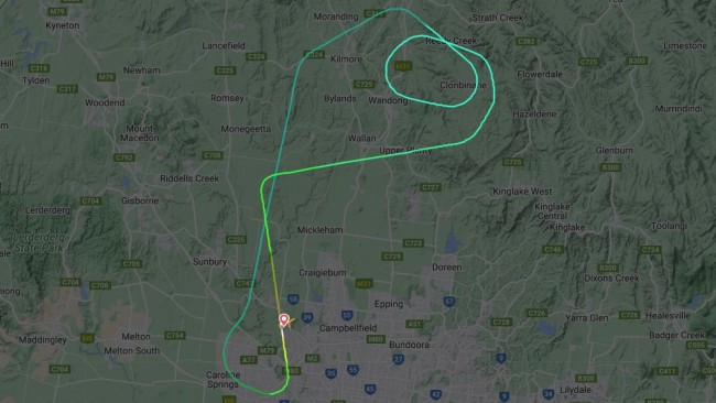 The 10.30am Melbourne to Canberra Qantas flight that was also forced to turn around. Picture: Flight Radar 24