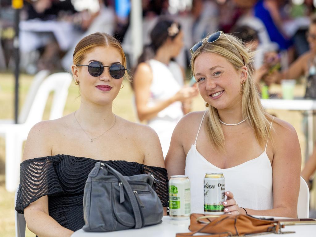 Tara Haniford and Sarah Walkington at the Bridge Toyota Ladies' Day. Picture: Floss Adams