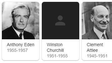 Winston Churchill’s mug missing from Google’s timeline of British prime ministers.