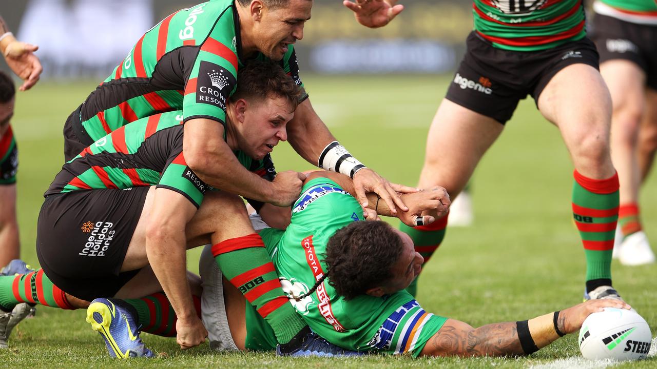 Papalii scored a try in his 250th NRL game. (Photo by Mark Kolbe/Getty Images)