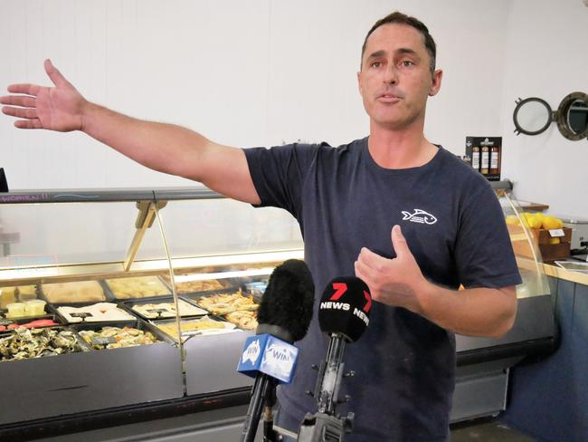 Northshore Seafood Co. owner Lucas Dansie at his store. Picture: Blair Jackson