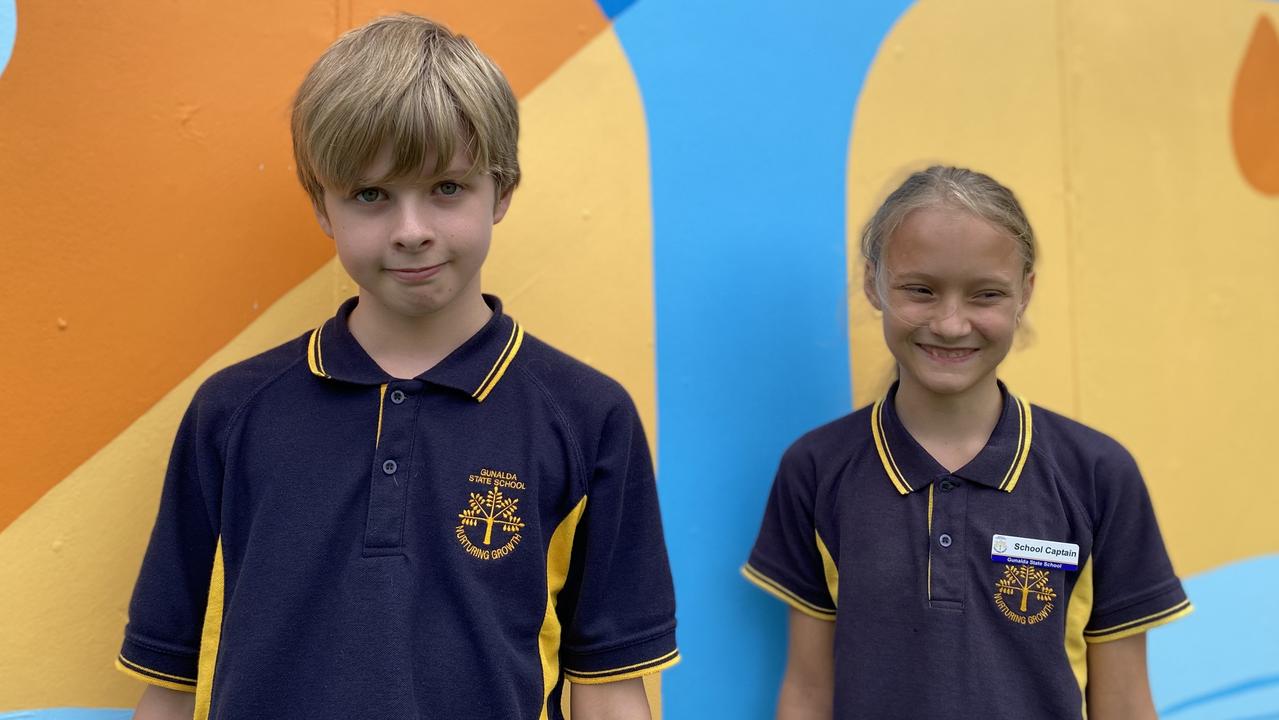 Gunalda State School 2023 school leaders Daniel Richardson and Selina Helm-Pascoe.