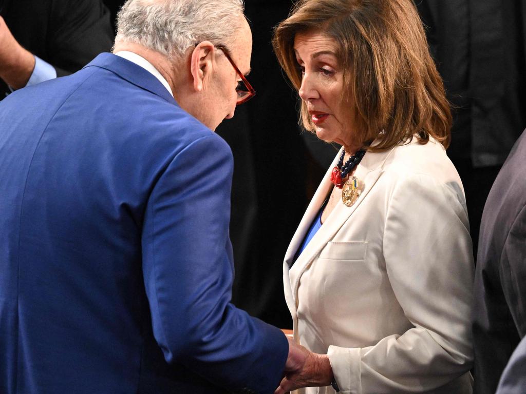 US Senate Majority Leader Chuck Schumer with Nancy Pelosi. Picture: AFP