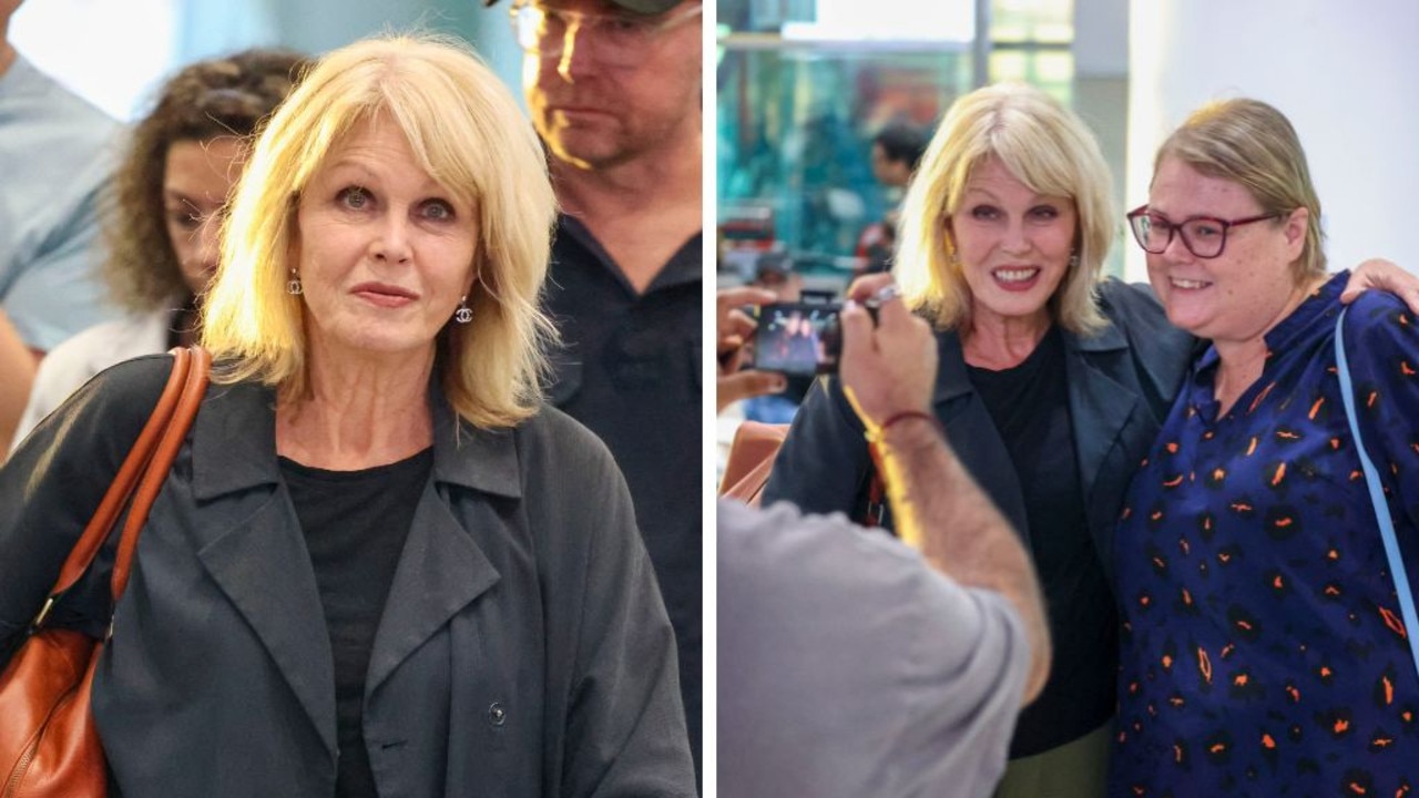 Iconic TV star Joanna Lumley mobbed by fans in Sydney