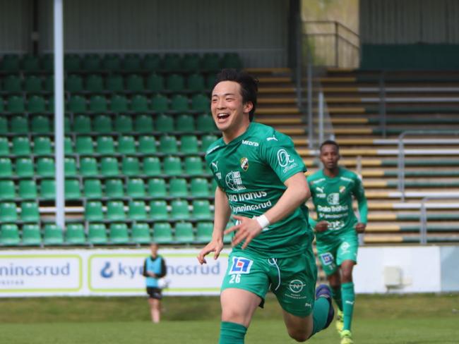 Ken Akamatsu - Ljungskile SK. Picture credit: Football Queensland.