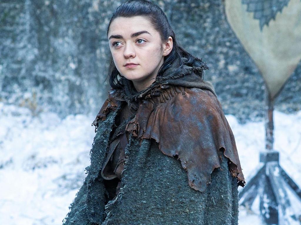 Maisie Williams as Arya Stark.