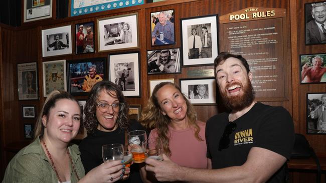 Punters have beers at a election party at the Bob Hawke Beer and Leisure Centre in Marrickville. Picture: NewsWire / Damian Shaw
