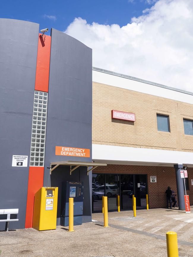 Bankstown-Lidcombe hospital’s emergency department entrance. Picture: AAP/Image Matthew Vasilescu