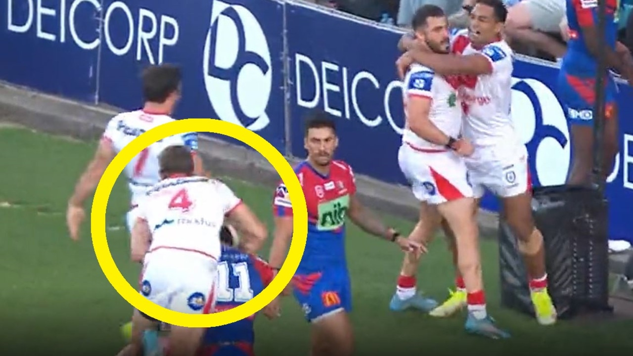 Zac Lomax jumped on the back of Tyson Frizell.