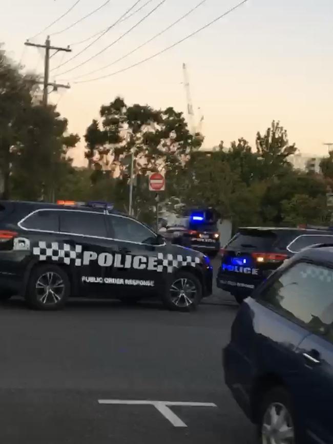 Public order response police in Hawthorn last night. Picture: Supplied/Tabitha