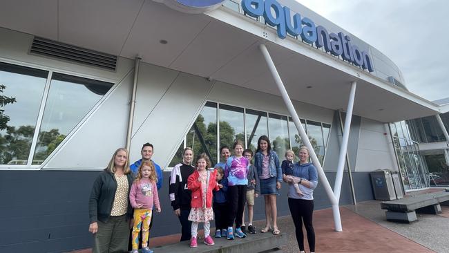 Local parents and children who use the childcare service at Ringwood's Aquanation pool are fighting to stop Maroondah Council from axing it on June 30. Picture: Kiel Egging.