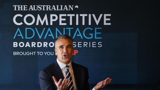 South Australian Premier Peter Malinauskas at the Competitive Advantage event in Adelaide on Thursday. Picture Matt Turner