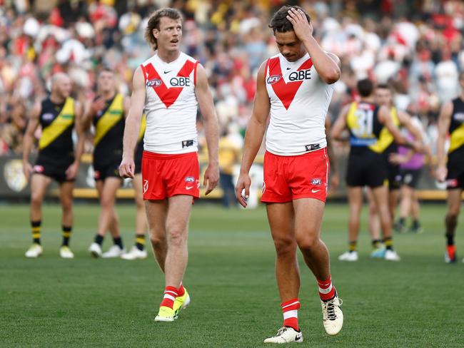 John Longmire believes his team still has to find more consistency in the overall standard of their performances. Picture: Michael Willson/AFL Photos via Getty Images