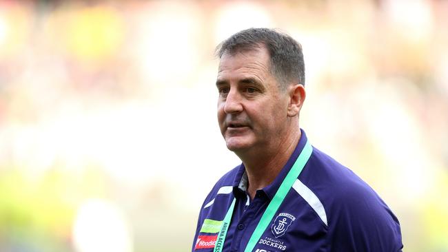 The recording was taken on the night Dockers coach Ross Lyon allegedly harassed a young office worker in a Fremantle bar. Picture: AAP/Hamish Blair