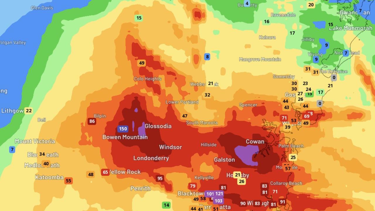 Observed rainfall in the 24 hours to 9am Monday. Photo: WeatherZone