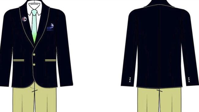 The men’s uniform for the WorldSkills competition. Picture: Supplied