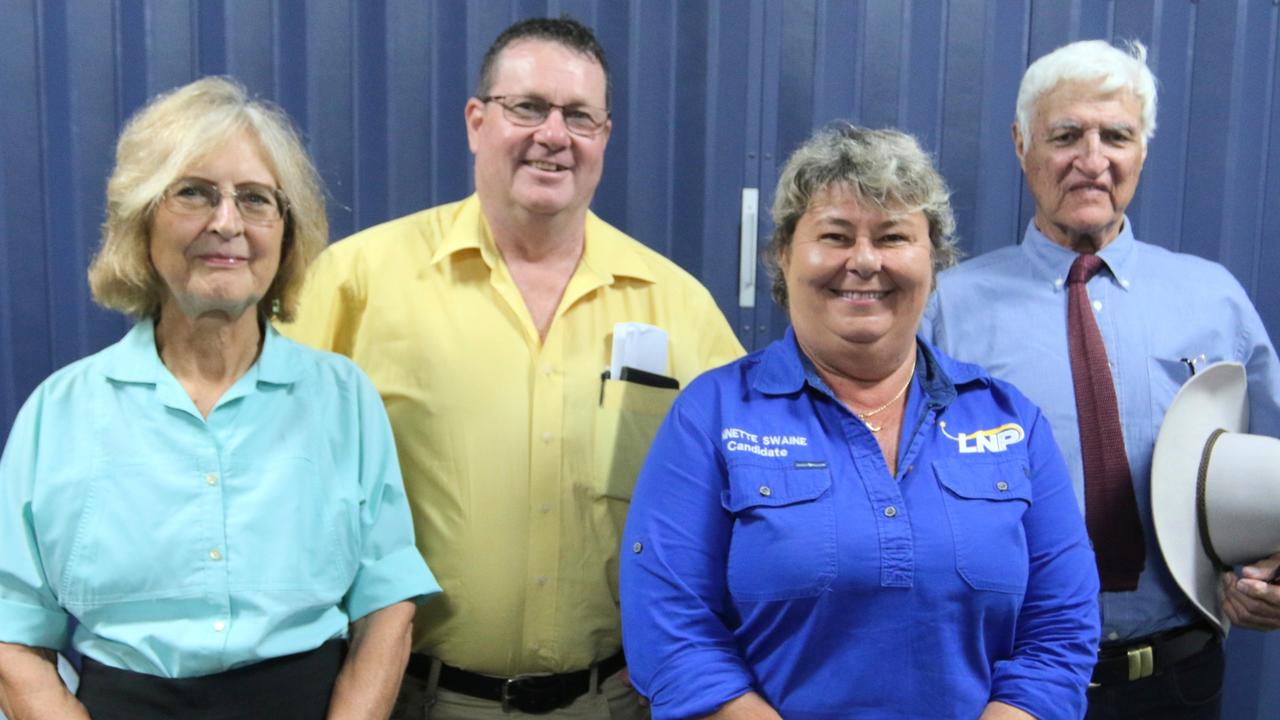 Candidates for Kennedy, Carole Stanford (Greens), Mark Westcott (Trumpet of Patriots), Annette Swaine (LNP) and incumbent Bob Katter at a forum hosted by the Far North Growers Association at the Mareeba Leagues Club. Picture: Samuel Davis