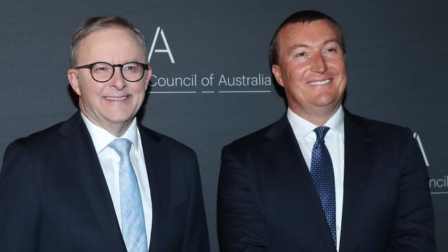 Anthony Albanese with BCA chief executive Bran Black.