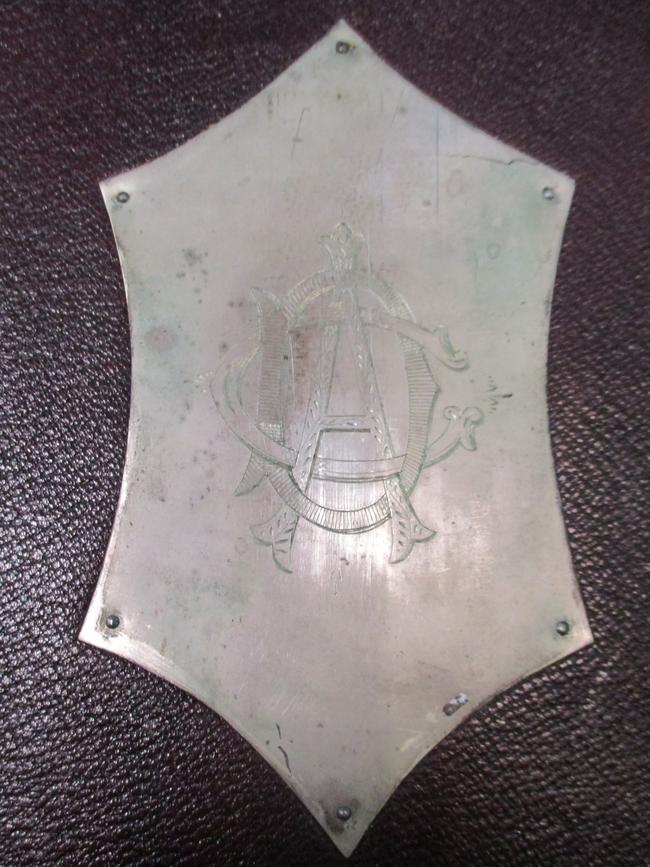 The monogram on the album’s front. Picture: Victoria Police