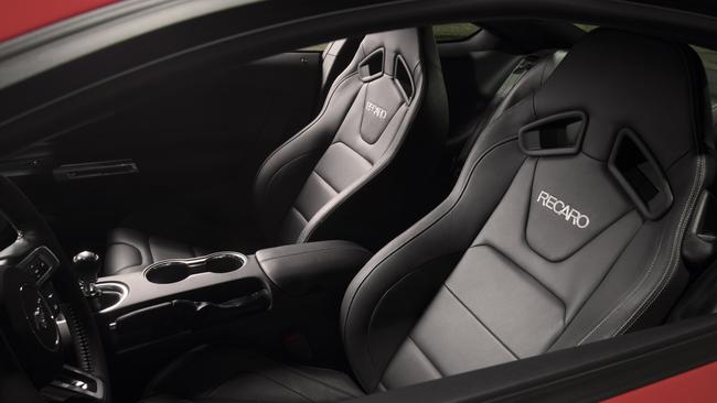 Recaro sports seats can be optioned in the 2018 Ford Mustang. Picture: Supplied.