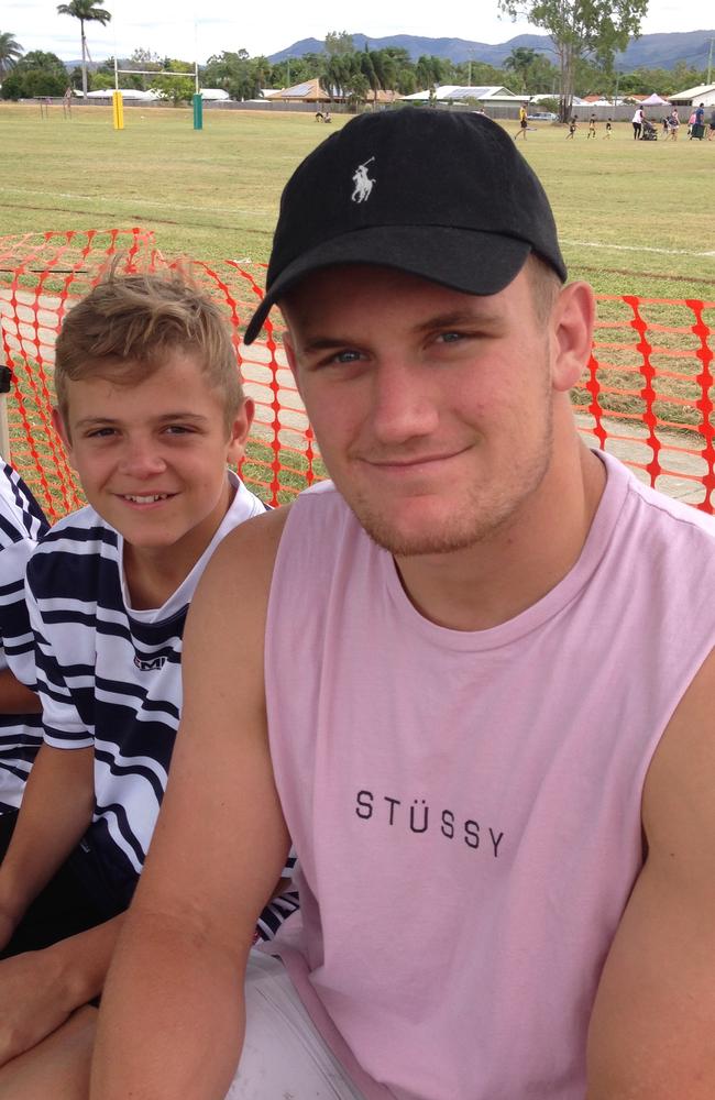 Coen supporting Eden in Townsville at a local Brothers football game in 2017.