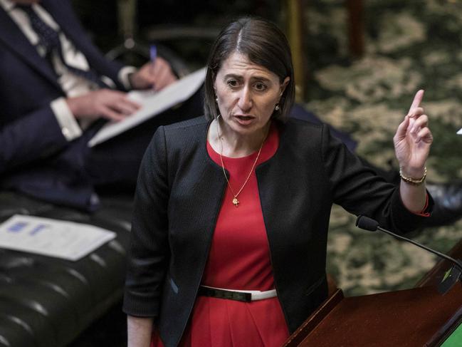 NSW Premier Gladys Berejiklian during Question Time in the Legislative Assembly at the Parliament of New South Wales in Sydney on October 15, 2020. Photo: Pool/Dominic Lorrimer