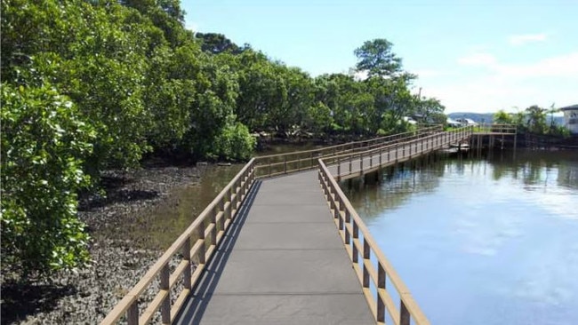 An artist's impression of a section of the Brooklyn to Kangaroo Point boardwalk. Picture: Supplied