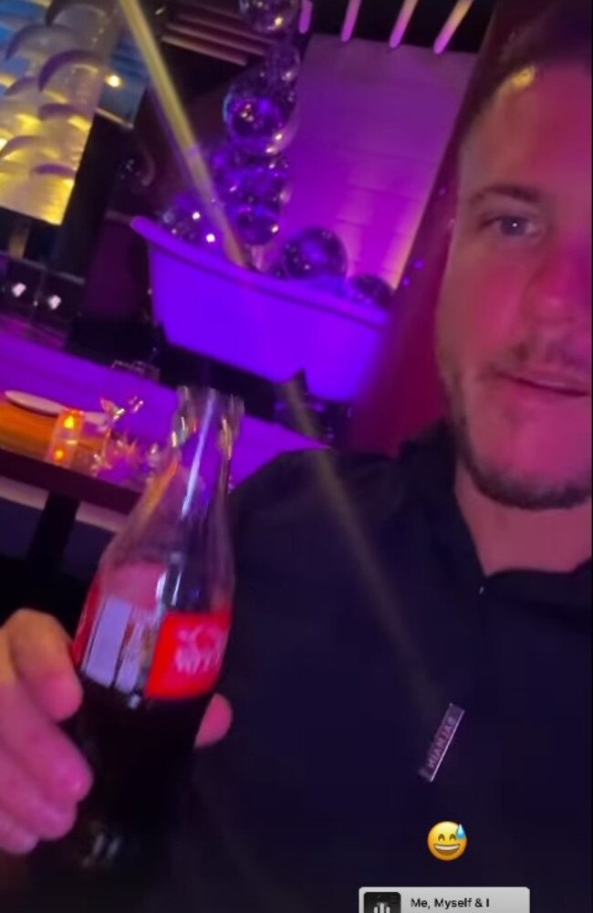 Scholz posted himself drinking Coca-Cola after the booze Instagram story.