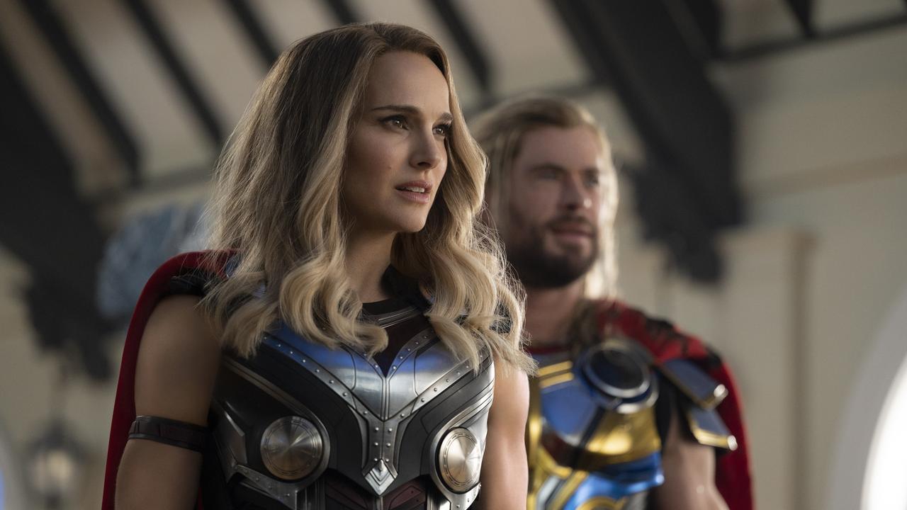 Natalie Portman’s return enabled Taika Waititi to inject a little rom-com into Thor: Love and Thunder. Picture: Jasin Boland/Marvel