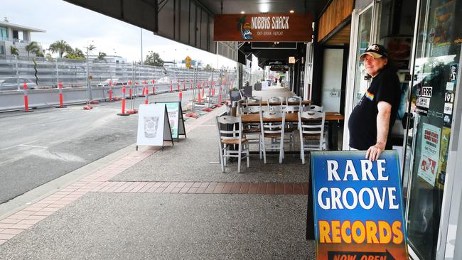 An iconic Nobby Beach record store is under threat. Picture: Glenn Hampson