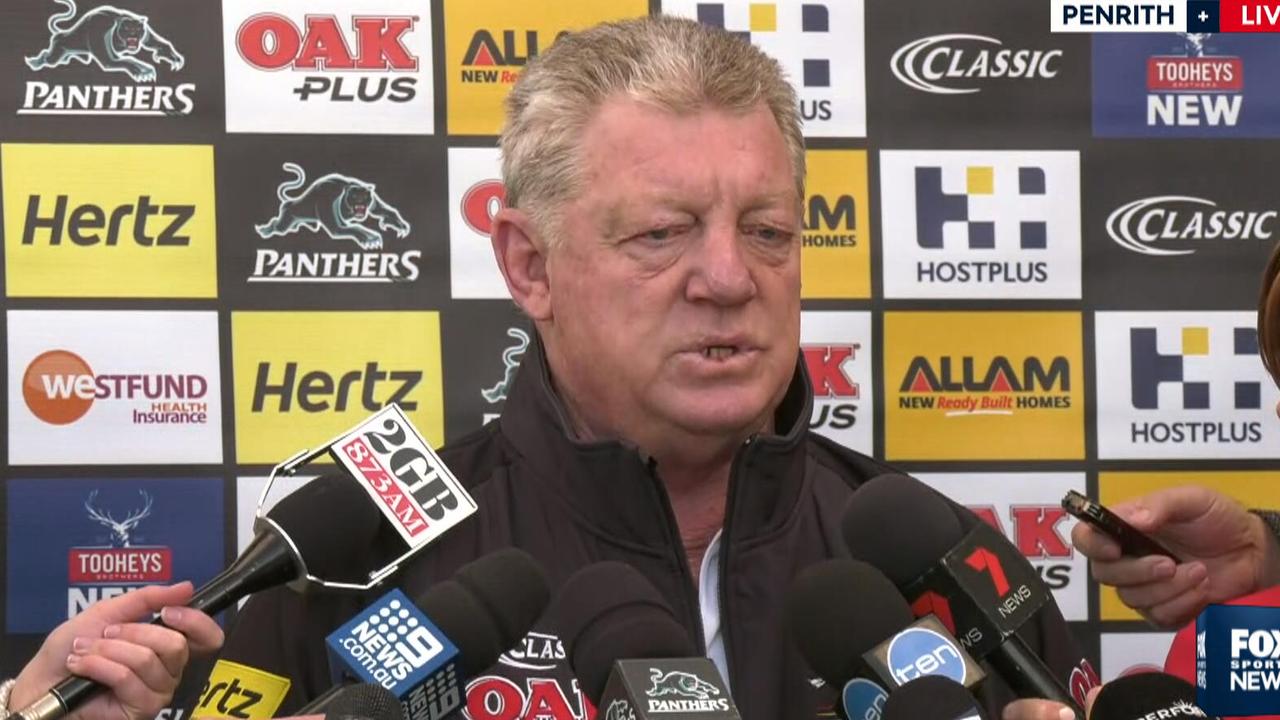 Phil Gould fronts the media at Penrith.
