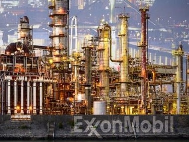 An Exxon oil platform and refinery.