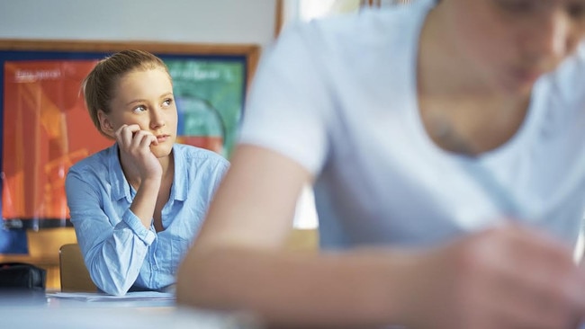 Teenage girl have problems at school, senior student, exams, subject choices. Istock image