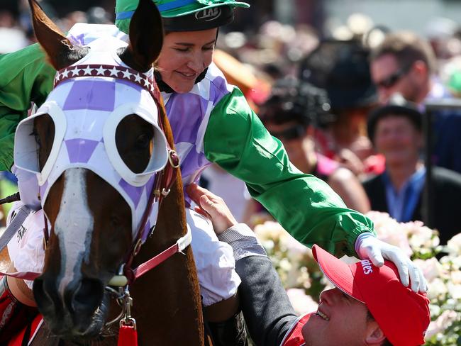 Michelle Payne, brother Stevie and Prince Of Penzance. Picture: George Salpigtidis