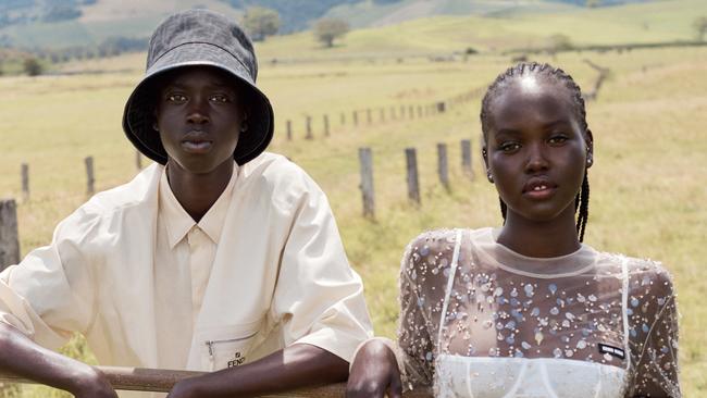 Vogue‘s April cover stars Adut Akech and her brother Bior. Picture: Josh Olins for Vogue Australia​