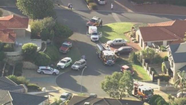 The toddler was pulled out by neighbours, but it took emergency services an hour to free the grandma. Photo: Nine