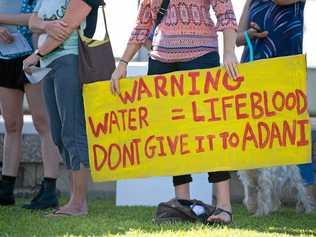 Residents at a 'Walk for Water' through central Mackay to call on the Federal and State Governments to stop Adani's coal mine and protect Queensland's ground and river water. Picture: Emma Murray