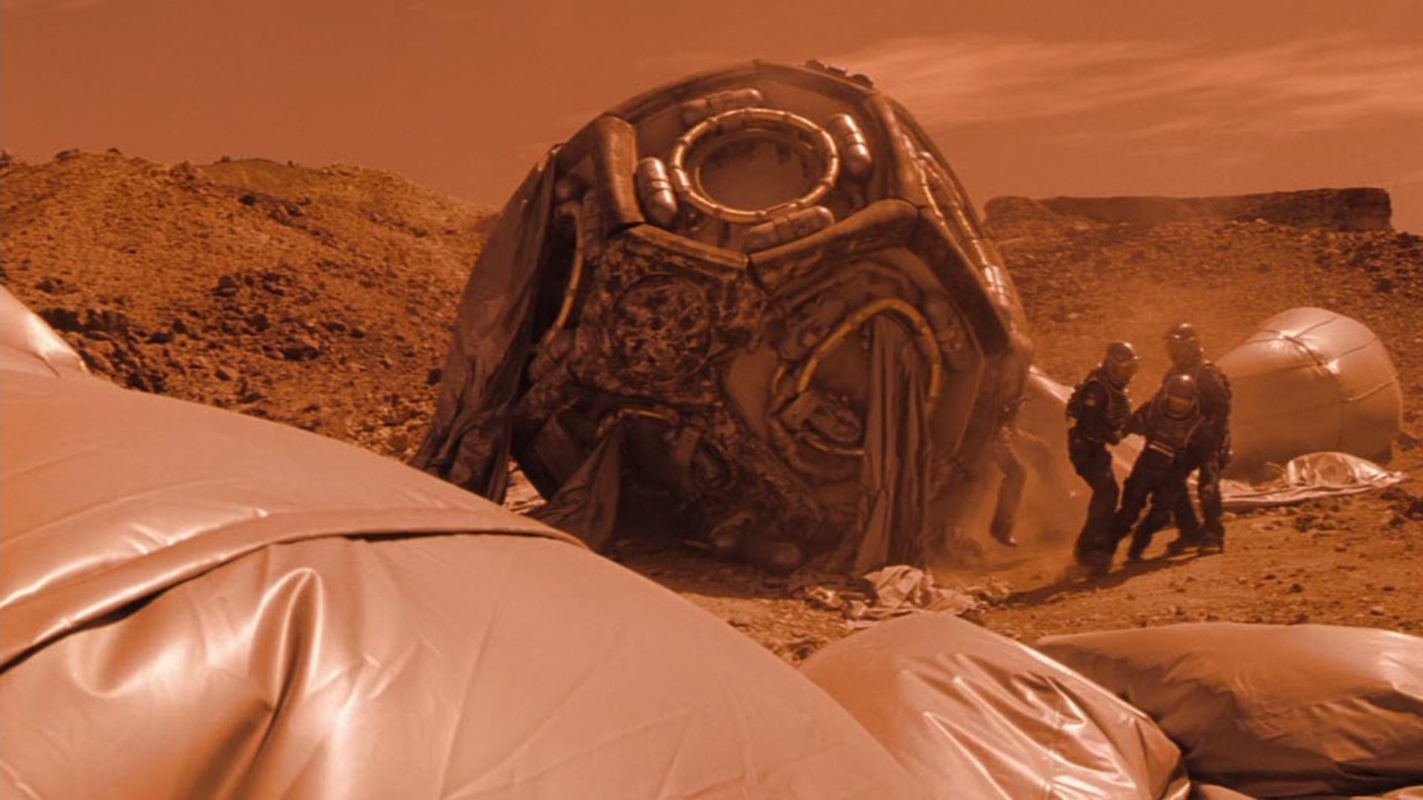 A big octagonal ball-shaped spacecraft featured in the 2000 film Red Planet is also part of the sale. Picture: Village Roadshow Pictures