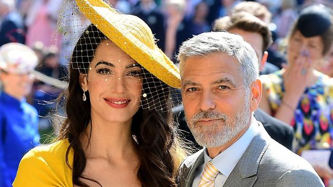 Amal with husband George Clooney at the royal wedding of Prince Harry and Meghan Markle in 2018. Picture: Getty Images