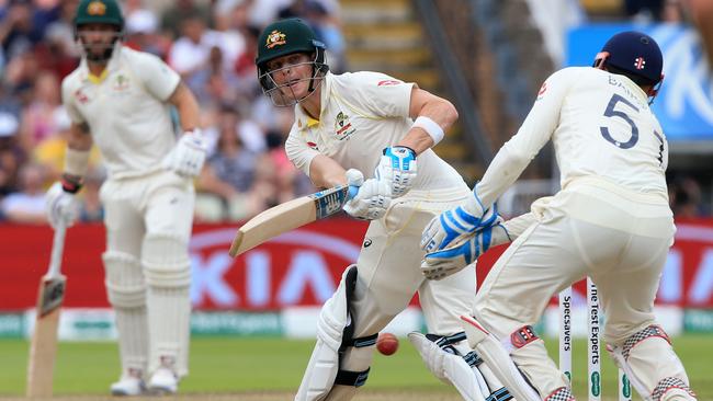 Steve Smith strange methods are part of a strong mental approach to batting. Picture: AFP