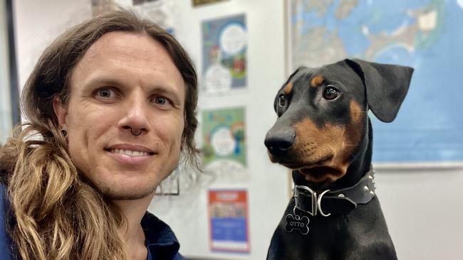 Jesse Donnison says he's grateful that his dog Otto was not bitten by the octopus. Picture: Jesse Donnison